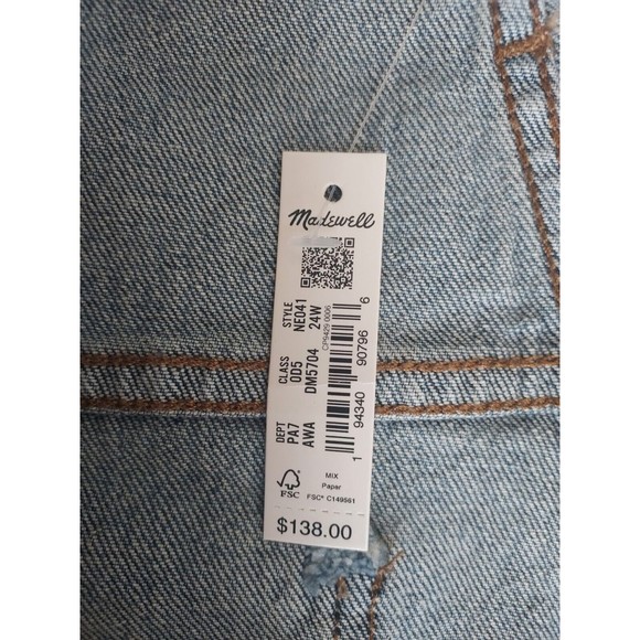 NWT Madewell Mid-Rise Perfect Vintage Stretch Jeans W/Magic Pockets Size 24W - Picture 5 of 13